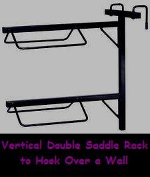 Vertical Double Saddle Rack to Hook Over a Wall